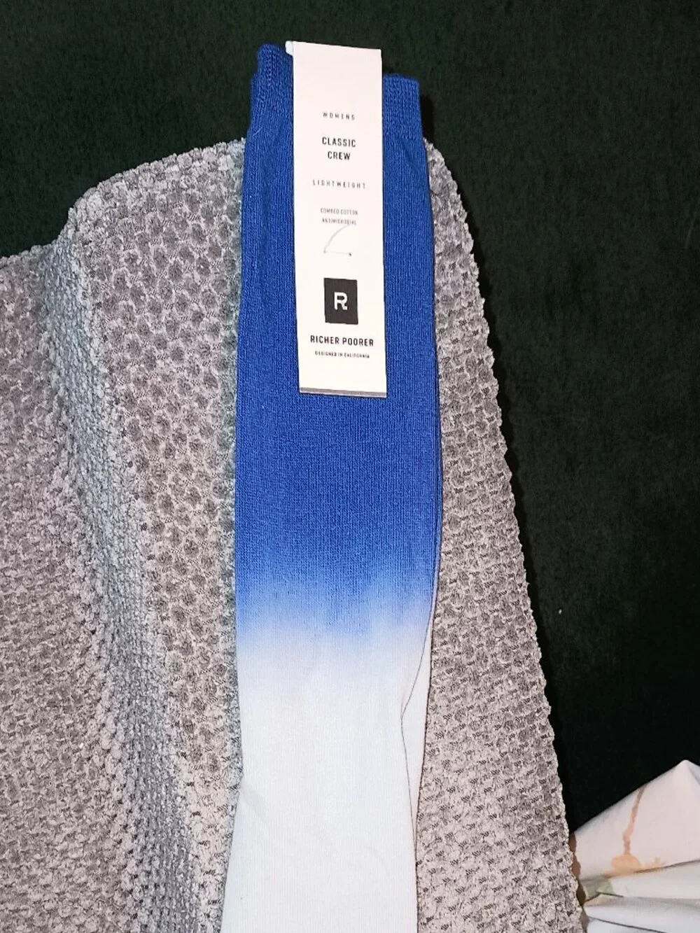 NEW Richer Poorer Dakota Women's Crew Cut Socks Shoes Blue
